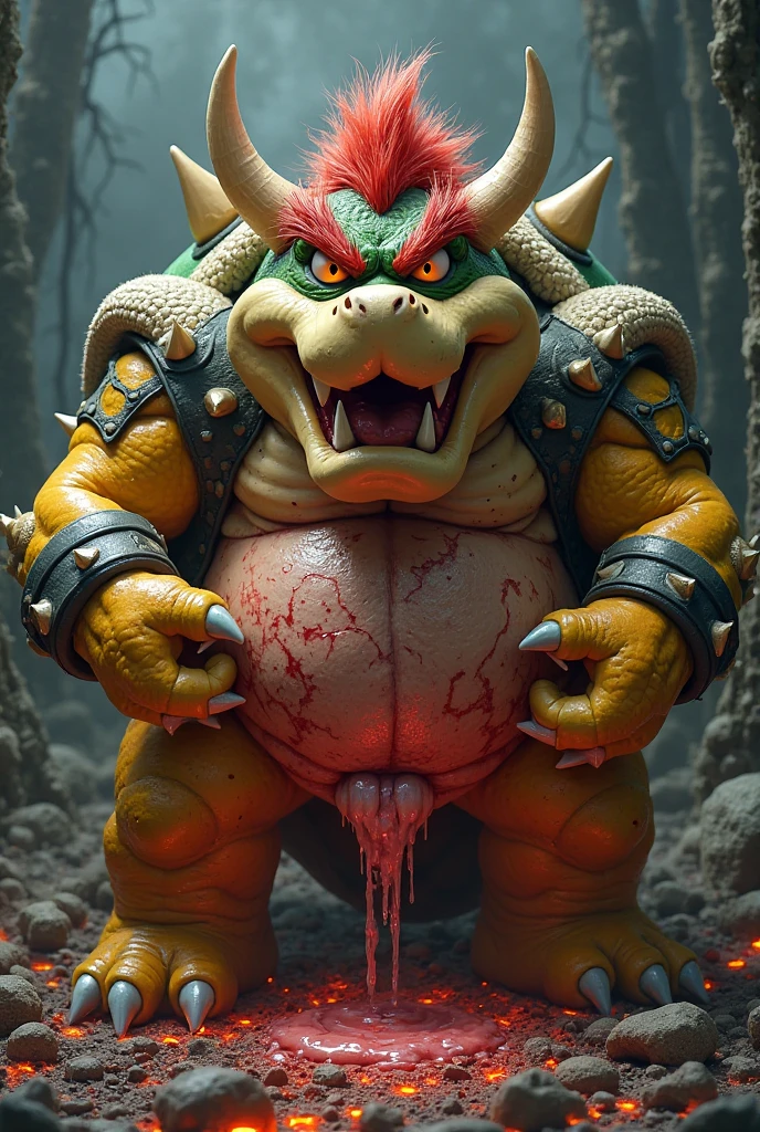 male, solo, bowser, full body, Delicate face, Delicate eyes, realistic, masterpiece, Ultra highest quality, unreal engine, trending on ArtStation, Intricate, Ultra High Detail, dramatic, realism, erection, thick cock, realistic, sitting, muscle, scalie, day, looking_at_viewer, Ultra detailed eyes, Ultra detailed body, Ultra detailed face, Ultra detailed cock, Ultra detailed balls, inside a throne room, sitting on a throne, suggestive pose, expressive, masculine, erotic, devilish smirk) 8k HD, hdr, masterpiece, yellow scales, full body, detailed eyes, red eyes, dadbod, hyper realisitc,