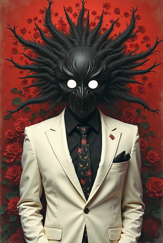Portrait photo of a man in a black suit, full of wounds, looking at the camera, High agricultural land, It's a bit dark, ultra detailed