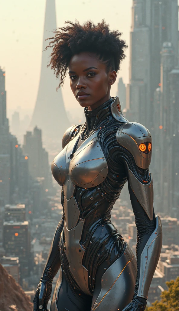 Black woman with robot arms 