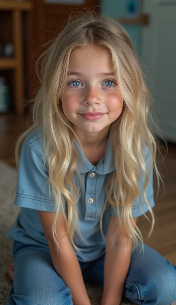 a close-up of a blonde child with long hair, BIG BALL OF electrified ICE IN HANDS. SMOKE BLOOD