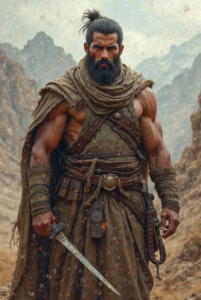 Create a lone warrior from the ancient era