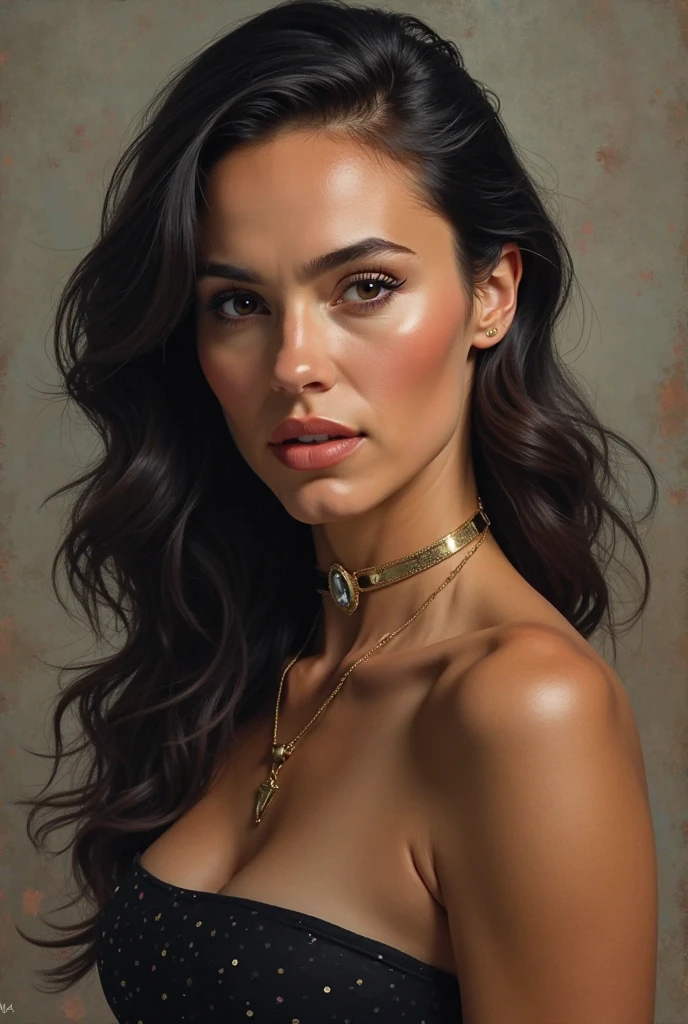 Style by Style Style Crypt Award winner, Spectacular oil painting of a beautiful medieval latina peasant woman, 35yo, (seductive expression:1.2), erotic espression, an ominous, evil, (Backlight:1.3), Digital Painting, concept art, Smooth, Sharp focus, Three-part method, Dark fantasy,Intricate details, art:Alexis Briclot, Medium Shot, (Shallow depth of field:1.3), grin seductively, She is erotic, sexy, seductive, moistskin, hyper detailed skin texture, nudity