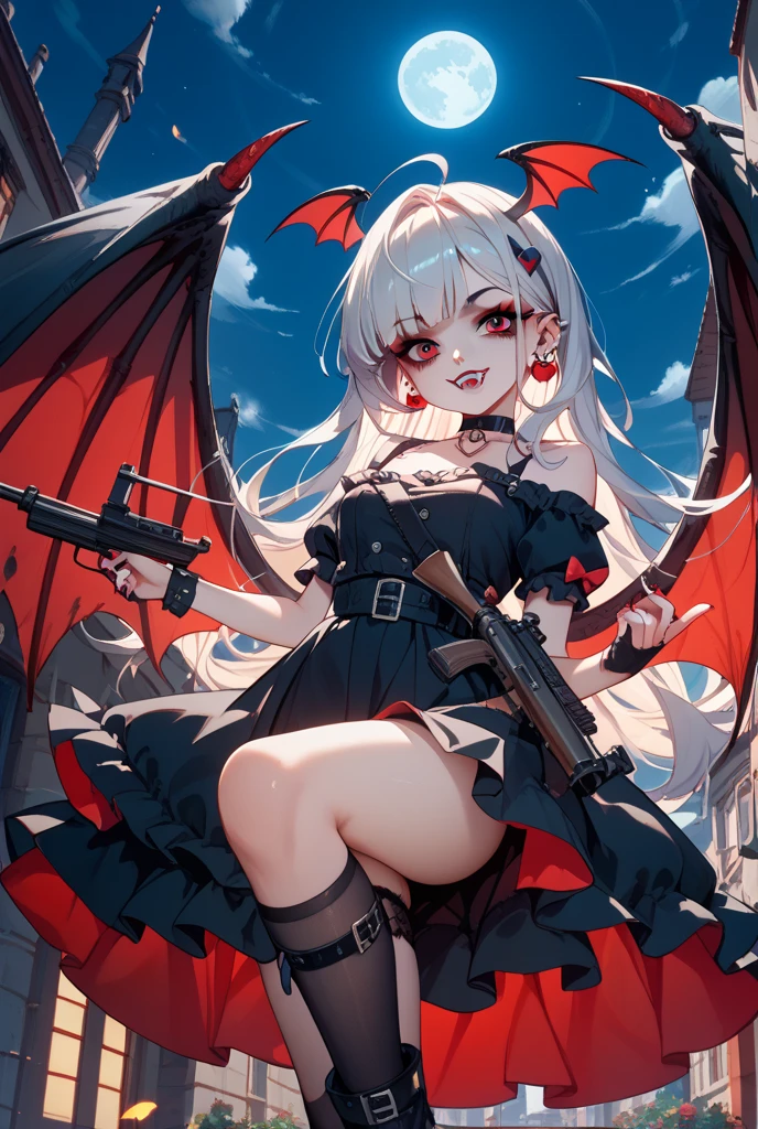 masterpiece,1girl,solo, <lora:ManchesterSuccubusV2-000006:0.8>,(mechanical wings:1.4), open mouth, mechanical arms, mechanical legs:1.3,
