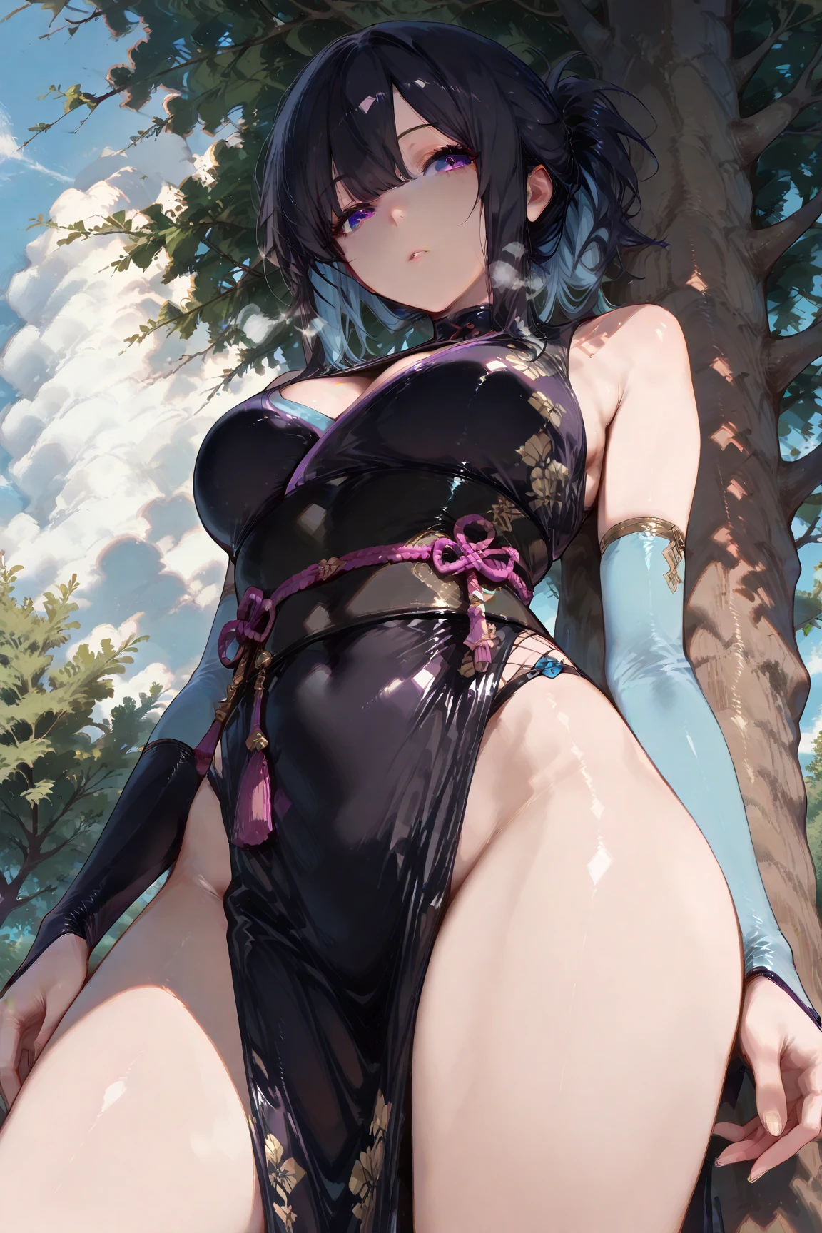 best quality, masterpiece, highly detailed, more realistic, high definition, konan naruto, orange eyes,akatsuki bikini,mature star, realistic breasts, beautiful body, akatsuki bikini big breasts, big ass, short purple hair, woman dancing in the forest, forest in ancient russia, night, white lingerie, historical site, old dress, seduction, make an erotic face, make an erotic face, moonless night, moonless night, blood moon, too little light, too dark, too dark, no light, fog