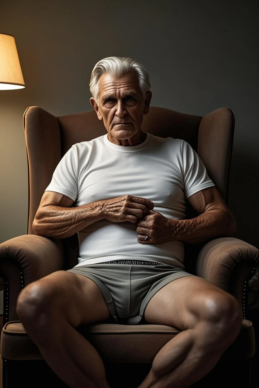 Sensual nude old man