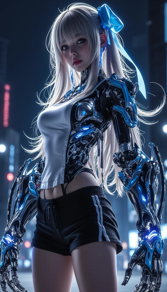 ((tmasterpiece:1.4)、(top-quality:1.4)、(actual:1.7))、Luis Royo(Luis Royo)Surreal portrait of a beautiful girl、A super beautiful girl、((1 girl in:1.4))、Skin texture glows、naturey、author:Luis Royo(Luis Royo)、19years old、(Two arms:1.4、Two legs:1.4)、(perfect anatomia:1.4)、(Perfect female body:1.4)、A portrait photo of a girl、close up photograph、Full body shot、((On a table:1.4), (Best quality at best:1.4), (actual:1.7), Luis Royo, beuaty girl, A super beautiful girl, ((1 girl in:1. 4), Skin texture glows、naturey, author: Luis Royo, 19years old, (Perfect female body: 1.4), (Perfect female body: 1.) 4), A portrait photo of a girl, close up photograph, (Full body photo), Fantasyart, soft front lighting, beautifull expression, Kawaii face, beautiful boobs, Full breasts: 1. 2, Beautiful buttocks, Fine Eye, Clear and eye-catching, beautiful and seductive, pretty eyes, big chest and thin waist, RAW photos, Redlip, ((White hair, Long gray hair)) , 1 screen view, ),((Off-the-shoulder hand-knitted sweater))、((Black tight skirt))、 (sexyposture), (galaxy in the sky),((T back briefs))、((Black garters and garters))、(A smile)、((Vaginal orchids))、((The erection))((posterior view)),((Looking))、