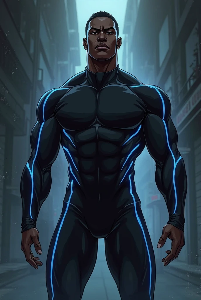 (a supernatural black Brazilian entity:1.1, half man:1.1, half ant, techno-organic saber:1.1), (medium:1.2, digital art), detailed human anatomy, ant-like exoskeleton, glowing eyes, intricate tribal design, background jungle, vibrant colors, dramatic lighting