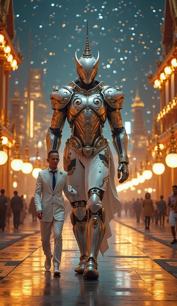 (best quality,4k,8k,highres,masterpiece:1.2),ultra-detailed,(realistic,photorealistic,photo-realistic:1.37),non-humanoid robots getting married,cyberpunk,sci-fi,industrial,metallic,romantic,vibrant colors,wedding ceremony,wedding rings,silver and gold materials,sparkling lights,reflective surfaces,mechanical arms and legs,advanced technology,futuristic venue,celebration,joyful atmosphere,friendly crowd,floral decorations,elegant outfits,different robot designs,exquisite craftsmanship,precise movements,loving expressions,smiling faces,emotional connection,wedding cake,bride and groom robots,electronic music,digital invitations,extravagant celebration,modified robotic voices,neon lights,nighttime ceremony,memorable moments,perfect alignment,electric energy,unbreakable bond,wedding vows,forever partnership,eternal love --auto