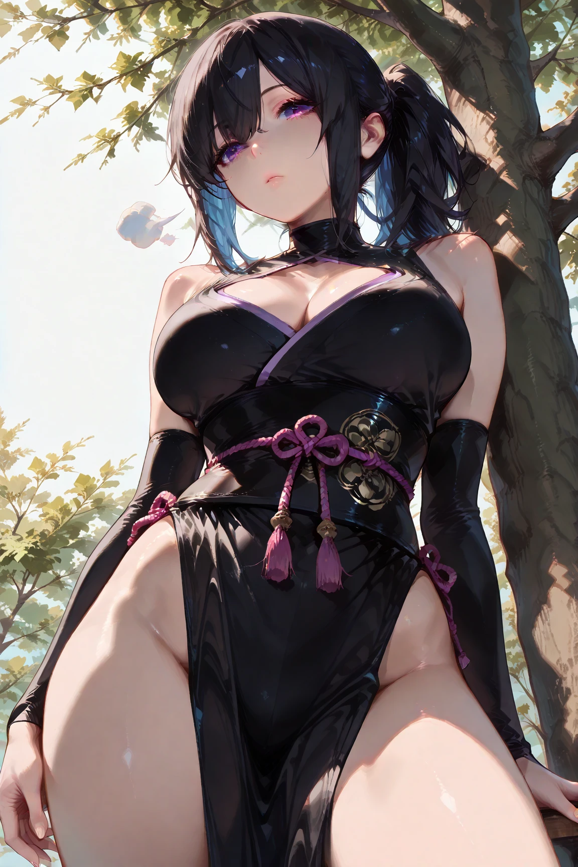 (Masterpiece, Top Quality, Best Quality, Official Art, Beautiful and Aesthetic: 1.2), (1 Flower), Upper Body, Extremely Detailed, (Fractal Art: 1.3), Colorful, Most Detailed,"Best Quality", "Masterpiece,Sakimichan style art,slight smile,, legs open, view of pubic hair, 1 sexy girl in transparent forest clothes,exposed breasts, open transparent T-shirt ,Tattoos of mandalas and flowers, The best quality,black hair fused with platinum and gold, nude girl, beautiful visible pubic area, pink pesons, small breasts a the view, pond of water in the garden, tattoos of mandalas and flowers on the naked body, floating old clock, lamp, lantern,skin wet with water,