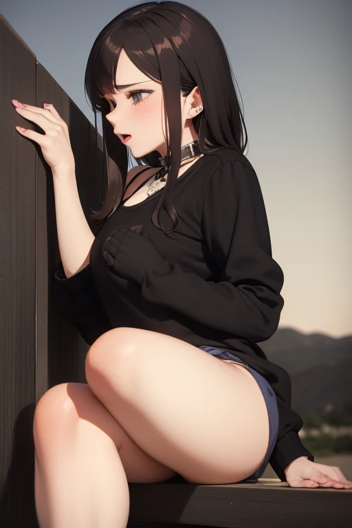 NSFW,(masterpiece:1.3, highest quality, ultra high resolution, Super detailed), (realistic, photorealistic:1.4)(highest quality, masterpiece:1.2), perfect body, slim waist, nice chest, (topless,No bra,Off-the-shoulder printed sweatshirt without a bra,Woman lifting her shirt, No bra,expose her breasts,A woman showing her erect nipples and areola,big breasts,big breasts),, beanie hat,black ankle strap high heels, micro skirt,low rise denim skirt, Detailed white low rise panties,showing panties,Crouching panty shot,black tights,Quiet alley, lively