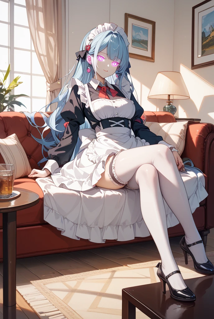(hyper extreme detailed),(masterpeace),(hyper extreme),(photorealistic),CG,1man,1girl, outdoors, PartyQueen, red eyes, puple hair, black hat, black dress,high heels,pantyhose, boot,black arm guards,, <lora:PartyQueen:1>
