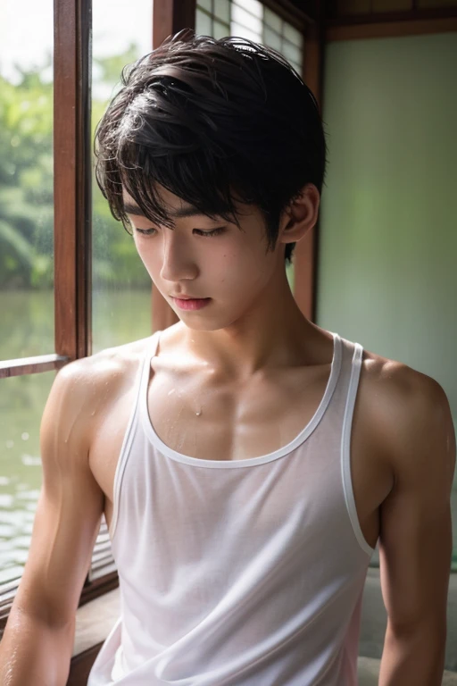 cool,,,,Refreshing athletic guy,,,boys,charm,Action,Vibrancy,Japanese high school student style,Celebrity style,clavicle,thin limbs,Male Focus,main character,Buddy,Gentle Breeze,Dust,Natural light,Big white t-shirt,face,hand,eye,