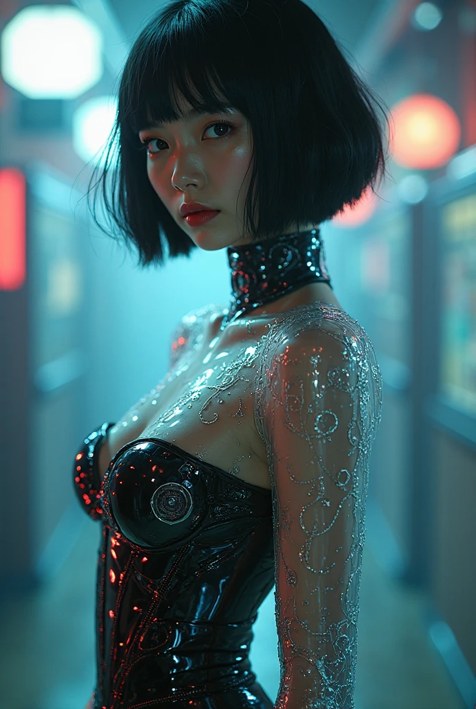 Cyberpunk neon city streets, masterpiece,