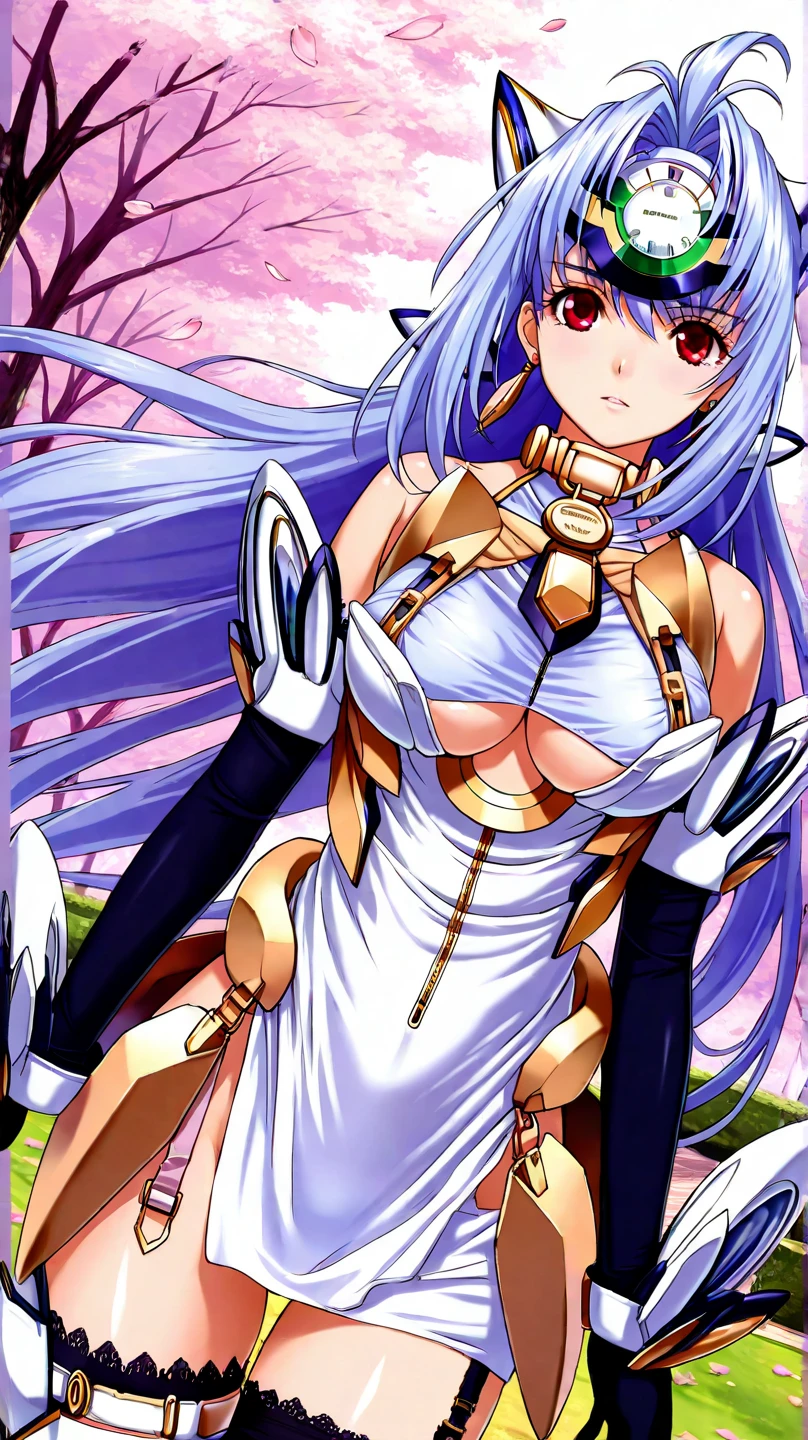 ((Highest quality)), ((masterpiece)), (detailed), （Perfect Face）、The woman is Tiare, a blonde with medium-long hair and green eyes, wearing a transforming heroine costume and posing cheerfully and happily as the transforming heroine.