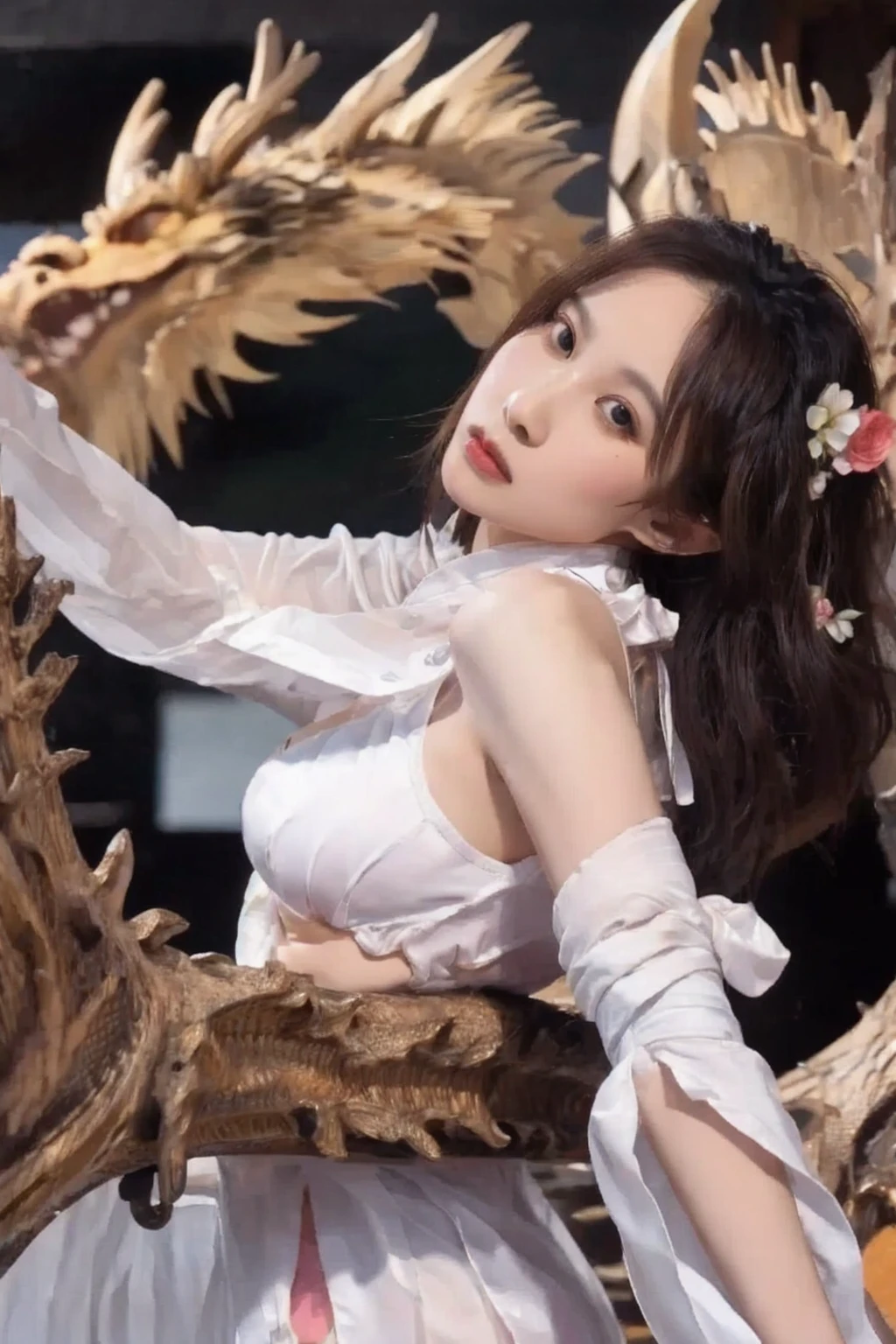 yae miko,genshin impact,bikini,full body,[Hentai],[erotic],naughty,hafe naked,on bad,