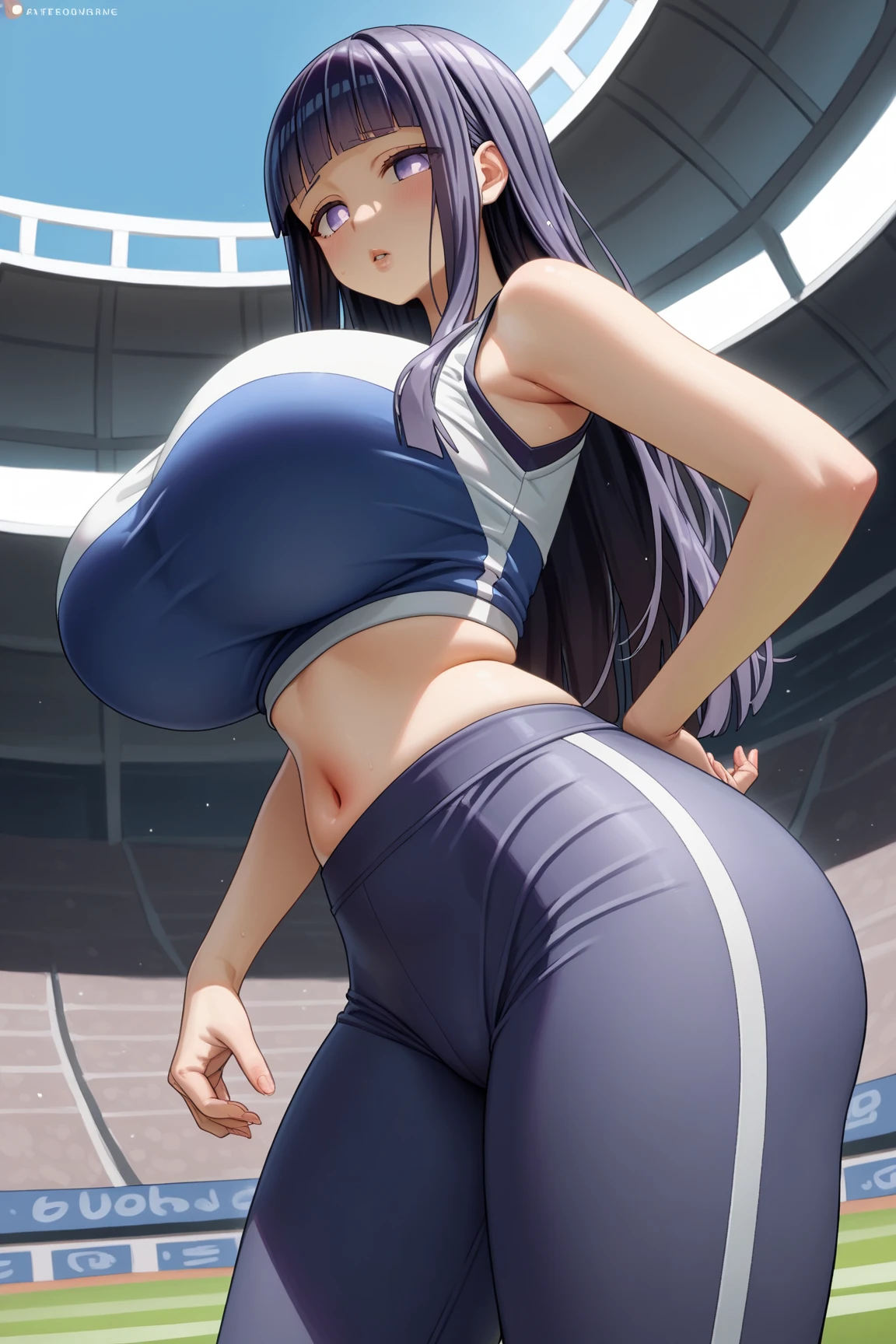 (masterpiece), best quality, purple, expressive eyes, , purple perfect face, gym, workout, hot, sweating, sweaty, tan, big , tan skin, flustered, purple, purple clothes, blush, purple clothes, see thru, yoga pants, black hair, backview , curvy woman , black hair, purple eyes ,, purple pants , multiple man, surrounded by men, men checking out women at gym, surrounded by multiple men at gym, ponytail, purple, purple clothes, purple pants, curvy woman, multiple men, curvy, massive breasts, massive ass, curvy milf, purple , one women surrounded by men, horny men, groping ,  grab, groping, breast grab , groping, molesting , ass grab, scared, panic, sweating, embarrassing, embarrassed. Panic, eyes wide open, boob groping, breast groping 