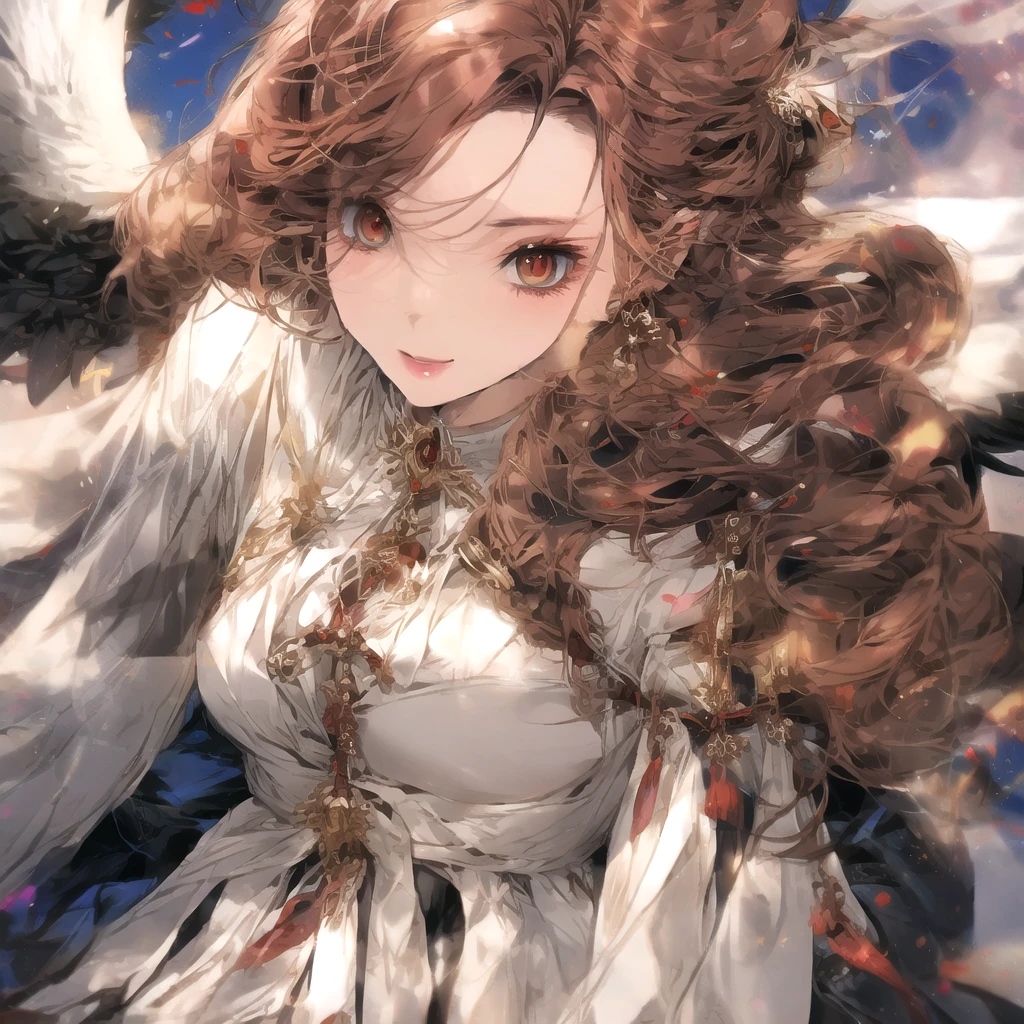 best quality,Amazing,Beautiful golden eyes,finely detail,Depth of field,extremely detailed CG unity 8k wallpaper, masterpiece,(((Long dark blond hair))),((red mediumhair)),(1 girl),(white stockings ),(((((medium_breasts,))))),(hair ribbon),Exposing cleavage,((Beautiful butterflies in detail)),(((halter dress ))),huge ahoge,particle,(((solo))),(Background of details),standing,(Starry sky in beautiful detail),(((gloom (expression) depressed))),(Hazy fog),(((Very long hair))),{Fluttering hair},{Thick hair},{{{Gelatinous texture}}},{profile},(Ruins of beautiful details),(((Standing on the surface of the sea))),{Close-up of people},{{{Smooth skin}}},(((upper body))),(Smooth and radiant skin),(Smooth and radiant face),Perfect details,Beautifully gorgeous necklace,Authentic skin texture,{Cleavage},{{{Authentic and detailed face}}},(unexposed :1.5)