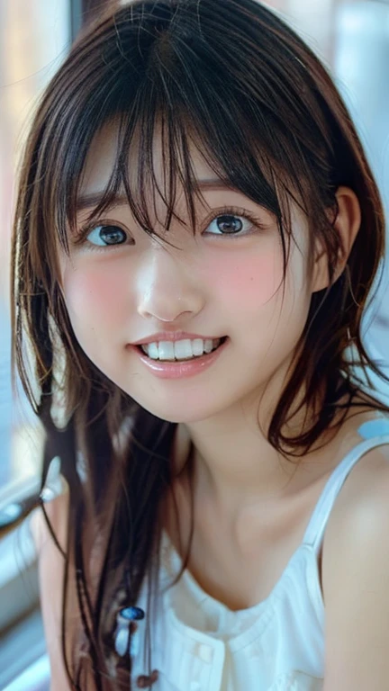 最high quality、(((cowboy shot)))、((look straight ahead))、Bust Focus、soft light、(Depth of bounds written)、Super high resolution、(Photoreal:1.4)、Raw photo、ambient occlusion、((19 years old))、((small face))、Len、1 girl, eye swelling、(dark blonde hair:1)solo, (laughter:1.2), (brown eyes,catch light), きめfine skin, bikini、(wonderful、masterpiece)、1 girl、Good looking pose、beautiful eyes、Harmonious facial features、bust photo、photo photo、masterpiece, best image quality, high quality, beautiful girl, Japan語, Japan , detailed, detailed eye, fine skin, beautiful skin, Super high resolution, (realistic:1.4)、beautiful skin, (dark blonde hair:1)、medium hair、bangs、 (超realistic), (enlightenment), (High resolution), (8K), (非常にdetailedな), (The best enlightenmentns), (美しくdetailedな目), (超detailedな), (wallpaper), (detailedな顔), looking at the viewer, finely、detailed face、Pure erotic face ace_v1、laughter、((open your mouth:1.2))、((Please show your teeth and smile))、look straight ahead、look straight ahead、Angle from the waist up、realistic写真、bright lighting、professional lighting、19 years old、