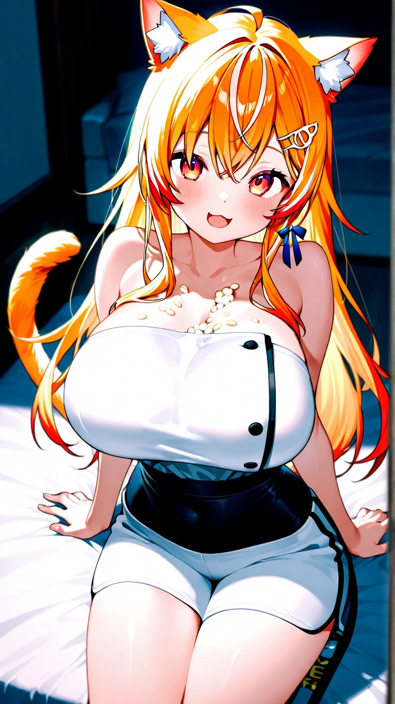 1 beautifull kitsune queen, hands behind, hairs covering ears,blonde hairs, french braid, hair hide ear, hime cut, very long hair, heart-shaped pupils, animal ears,european face, fox ears,"long orange fox ears with black tips", covering ears, kemonomimi mode,tail emanating(9 tails fox),huge tits, large hips,((fully clothed)),miku clothes, no nsfw, high detail, depth of field, masterpiece, anatomically correct, high quality, award winning,(masterpiece, best quality),sunny,((extremely detailed background)), traditional temple, facing viewer,action pose,Beautiful Finger,Beautiful long legs,Beautiful body,Beautiful Nose, perfect face,(mature:1.1),(milf:1.1),(mature female:1.3),make up,parted lips,(shiny skin:1.3),(perfect female body:1.2),(gorgeous detailed skin),(detailed hair), masterpiece, high quality, highres, absurdres,(beautiful and aesthetic:1.2), beautiful hand, 4k, 8k, perfect balance, detailed aqua eyes, perfect eyes, expressive eyes, looking at viewer, expressionless, ray_tracing,intricate details,depth of field, extremely delicate and beautiful, (Beautiful,), (beautiful_face:1.5)