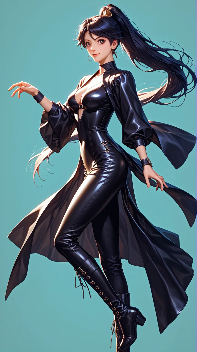 matrix trinity,kung fu,(masterpiece, Best Quality, High resolution, 32K HDR)), (Perfect portrait of trinity00:1.15), (black body suit:1.1, realistic Trinity sunglasses:1.1), Ultra detailed eyes, hyper derailed face, Detailed mouth, Detailed skin texture, (Atmospheric lighting), Shot with Aricum LT camera, ( on the highway:1.1, Huge breasts:1.15),