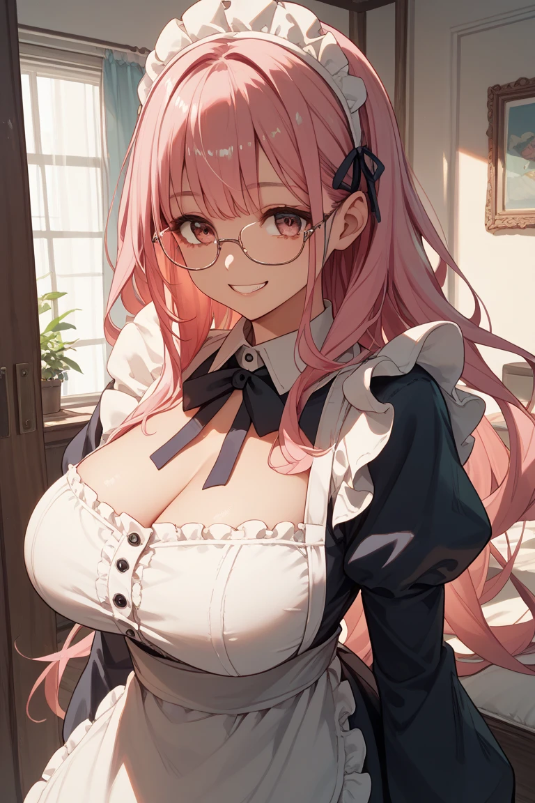 masterpiece, best quality, finely detailed, high resolution, 1girl, by buta99, by chelodoy, by spikedmauler, by cervina7, solo, female, ((hair, snout)), lips, big ass, eyelashes, standing up, happy, eyeliner, big breasts, cleavage, cameltoe, green eyes, sexy, long curly white hair, thick, strawberry theme, sexy, slim waist, skinny, slim, skinny, milf, thick thighs, pretty, pink clothes, strawberry, pink pigtails, kawaii style, bimbo, huge eyes, perky , huge hips, evil , sparkles, pastel background, pink crop top, white pleated skirt, white thigh high socks, sexy, glasses, white hair, strawberry piece in hair, black lipstick, vibrant, freckles,
