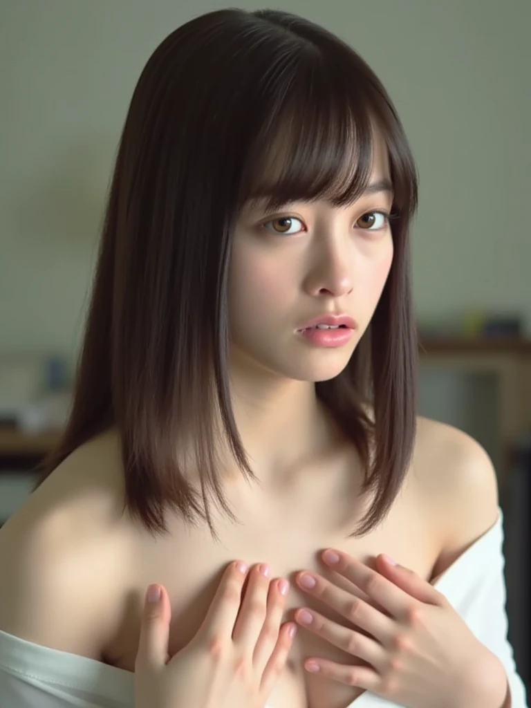 ((Highest quality、Super detailed、nude、masterpiece、beautiful girl、8k、Super NSFW))、glamorous、(a large amount of semen on the body,:1.5、A woman having sex with a man)、sexy、Perm Hairstyles、Natural Body、Genuine、couple focus、??????、???????????、dynamic、A woman being sexually assaulted by a man behind her、Wild、Angle from the front、Woman surrounded by men、Women without penises、Arching your back and leaning forward、dynamic、A woman is tied behind her back with her hands together、