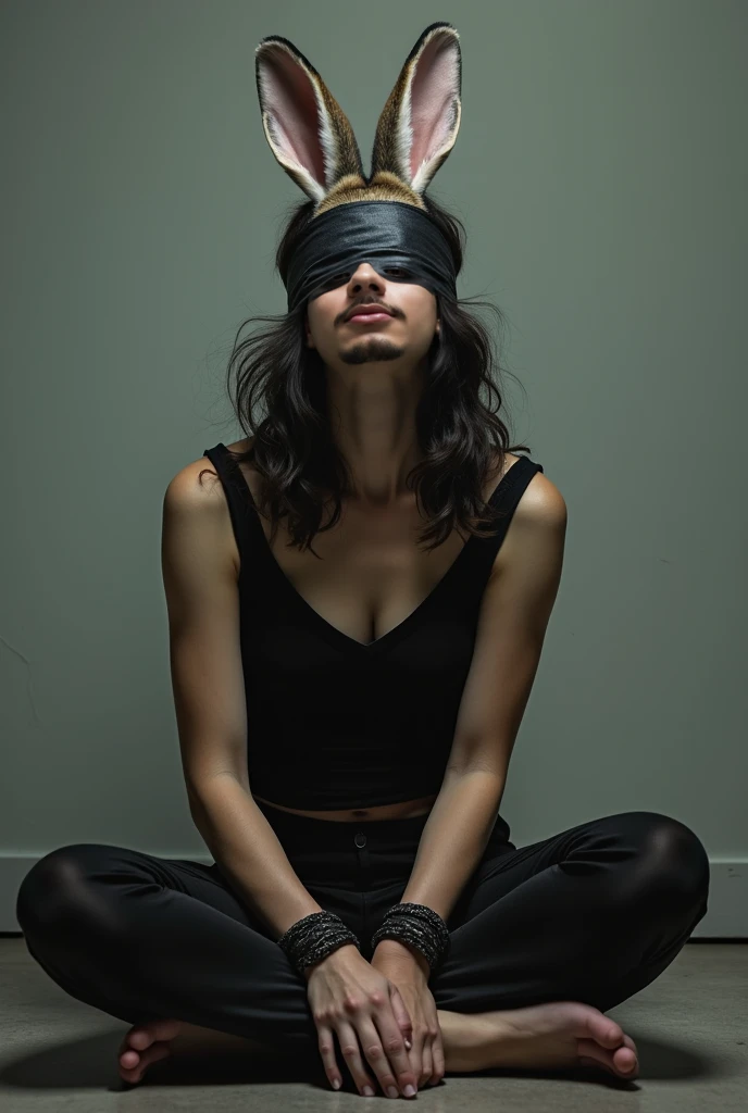 ((best quality)), ((masterpiece)), (detailed), redhead 30yo woman tortured hogtied, hogtie, rope, ballgag, blindfold
