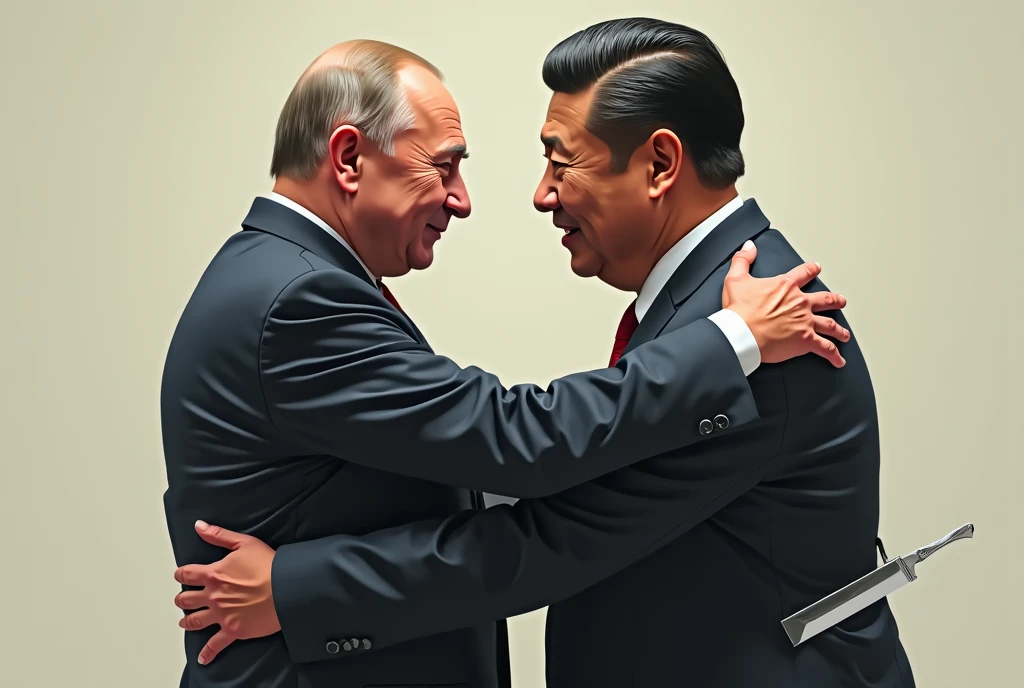 Xi Jinping and Vladimir Putin kissing