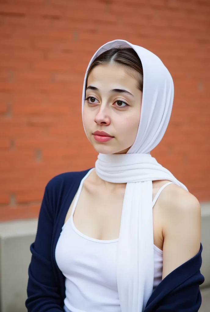 full body shot, white skin, full naked, small stature, short height, squatting view from side, small ass, showing ass, face looking to camera, looking at us, looking to viewer, thin face, small breast, 20 years old, natural skin textured, full body photo of naked turkish young girl, full nude, showing all body, face looking to viewer, at front of beautiful park, in the morning, beautiful trimmed hair, wearing hijab, naked, nude