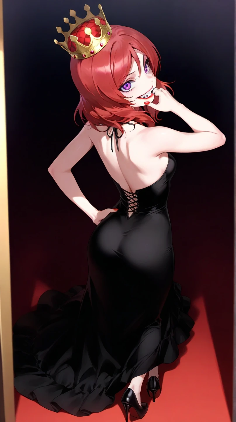 Rias Gremory red hair blue eyes with going out clothes