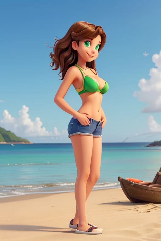 A 40 woman，Wearing a bikini