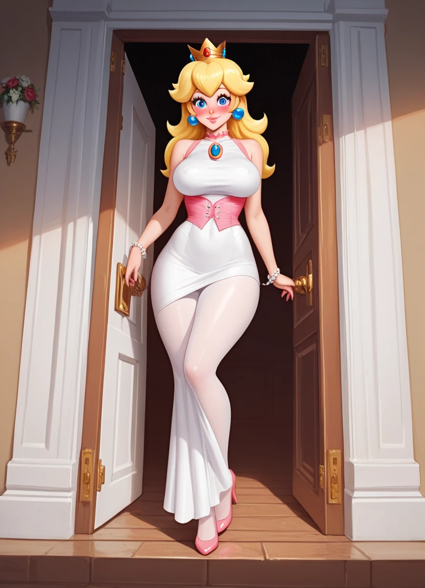Anna Semenovich. huge saggy breasts. huge hips. nude. choker. ponytail. Thigh-high boots. evening gloves. wedding dress. (Very High Definition. 8K). Chibi