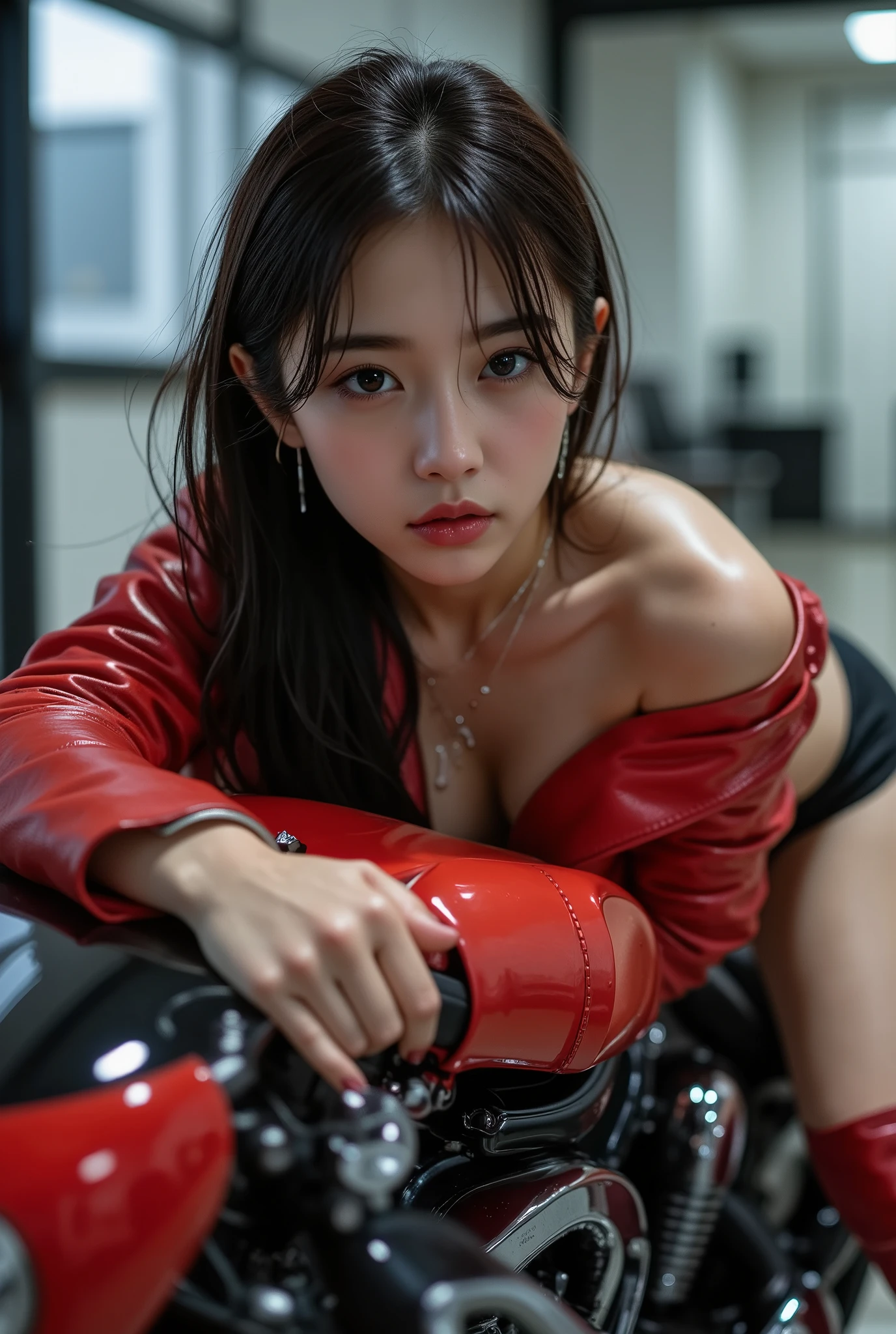 Navy lingerie、red fire fighter jacket, Opening legs、Beautie、cute little、putting put fire、the midnight moonlight、huge tit