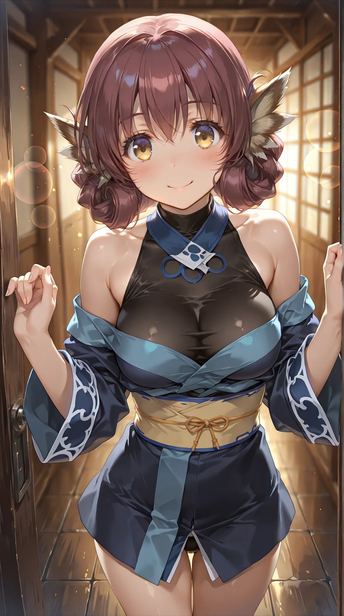 (masutepiece, Best Quality, Perfect Anatomy, High quality:1.4), nice hand, Perfect hands, Detailed beautiful hands, Large_filesize, fulcolor, hight resolution, symmetric, exceptional, Best aesthetic, newest, Anime, very beautiful detailed body,The hair,faces,The eye, , BREAK,
1 beautiful girl, (17 years old girl), Very detailed, colourfull, highest details, BREAK, (Huge breasts: 1. 2,), Clear skin, Beautiful skin, Shy skin, 1 beautiful girl, Brown hair, (Cat ears, Ponytail, medium-Long hair: 1. 2), (Light blue eyes, long eyelashes, Double eyelids: 1. 2),Solo,gleaming skin, Clear skin, Beautiful skin,(best quality face),(Top quality glowing eyes),(The best smile,:D:1.45), BREAK is Modern Cheongsam Look,
A knee-length Cheongsam dress in silk with a vibrant floral print,
Cap sleeves and a high side slit for a contemporary touch,
Traditional mandarin collar and frog closures for authenticity,
Fitted waist with a modern bow-detailed belt,
Strappy stiletto heels and a sleek clutch for a polished finish,
Minimalist drop earrings with a hint of Oriental influence,
BREAK,(morning), inside in room,A room in a dilapidated apartment,Tatami mats,window,Chabudai,unit bath door,entranceway,scattered diapers,naked girl poster,coke,on back, tusk, Open mouth, Looking away,depth of fields,
BREAK,wakame,wakame,wakame,(Cowboy Shot:1.4),
BREAK,(Blurry background:1.3),(absurderes, hight resolution, Super Detail Art),cel shading,Clear Color, Lonely optical effect, Beautiful pictures, Bright glow, mystic atmosphere,(Close-up of girl:1.1), Mystical light particle effect,manga influence, clean line drawings,