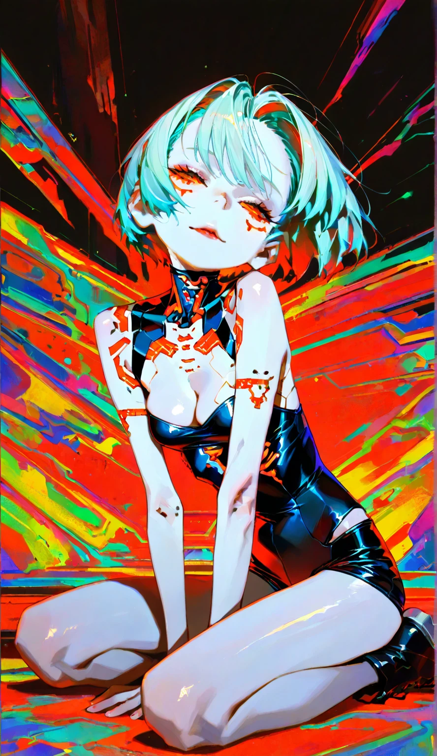 white-haired girl in dress liquid paint, (Abstract art:1.6), bleeding color, Beautiful, emotional, ((More liquid paint splashes)), (zero gravity), (Highly detailed), (high resolution), (Best quality), (masterpiece)
