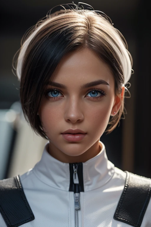 masterpiece, Best Quality, Realistic, Futuristic fashion art,
BREAK
beautiful young woman, ig model, render of april, (wide angle, all body shot, standing:1.6),
BREAK
bold exposure, (ultra slim waist, firm medium breasts, medium buttocks, beautiful sexy legs:1.2), cameltoe, exuding a sculptural beauty, White and beautiful Silky skin, thin and beautiful neck, small head,
small head, Detailed face, cute and Pretty slim face, Duck mouth, perfect beautiful Tooth, arranged gray hair, blue eyes, half open eyes, shiny eyes, looking viewer,
BREAK
sleek white leather jacket featuring bold black graffiti prints for an edgy vibe,
Layer over a sheer, see-through black mesh top with intricate geometric patterns for added texture,
Pair with high-waisted black leather pants adorned with silver zipper details for a statement look,
BREAK
Accessorize with chunky silver chain bracelets and oversized hoop earrings for a touch of urban glamour,
Complete the ensemble with platform high-cut sneakers in black patent leather, featuring thick white soles for a futuristic twist,
BREAK
Style hair in a messy, tousled bob with hints of white and black streaks for a dynamic look,
Opt for minimal makeup with a focus on dramatic black eyeliner and glossy nude lips for a chic finish,
BREAK
Strike a confident pose with an air of effortless coolness, embodying the spirit of street-chic fashion with a high-fashion twist,
(in a concrete, fog, mist, Realistic black Shadow:1.9)