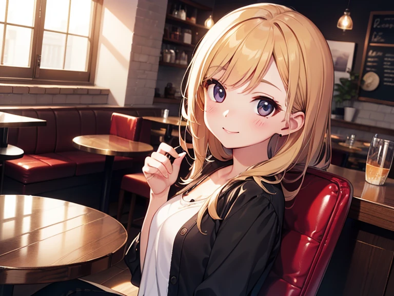 ((Highest quality)), ((masterpiece)), (detailed), One girl, Off-the-shoulder sweater, movie theatre、Tears、Smooth Hair、blonde、Popcorn、