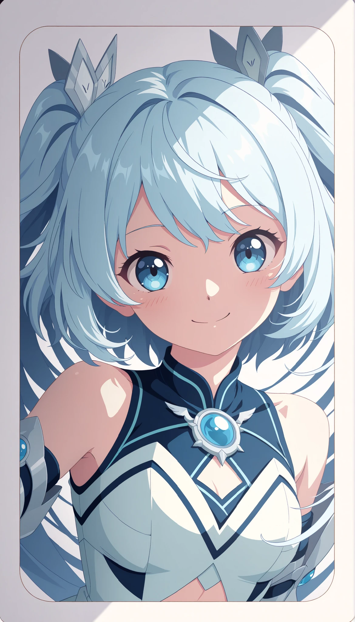 (masterpiece:1.2), (top quality:1.2), super high resolution, very detailed, perfect lighting, Light Blue Hair, Smile Yan, otherworldly fantasy, cute, pastel color, Flat Paper Cutout , anime style illustration,anime illustration, white background, paper cut, ALISCOS , dynamic pose, Illustration with an ocean motif