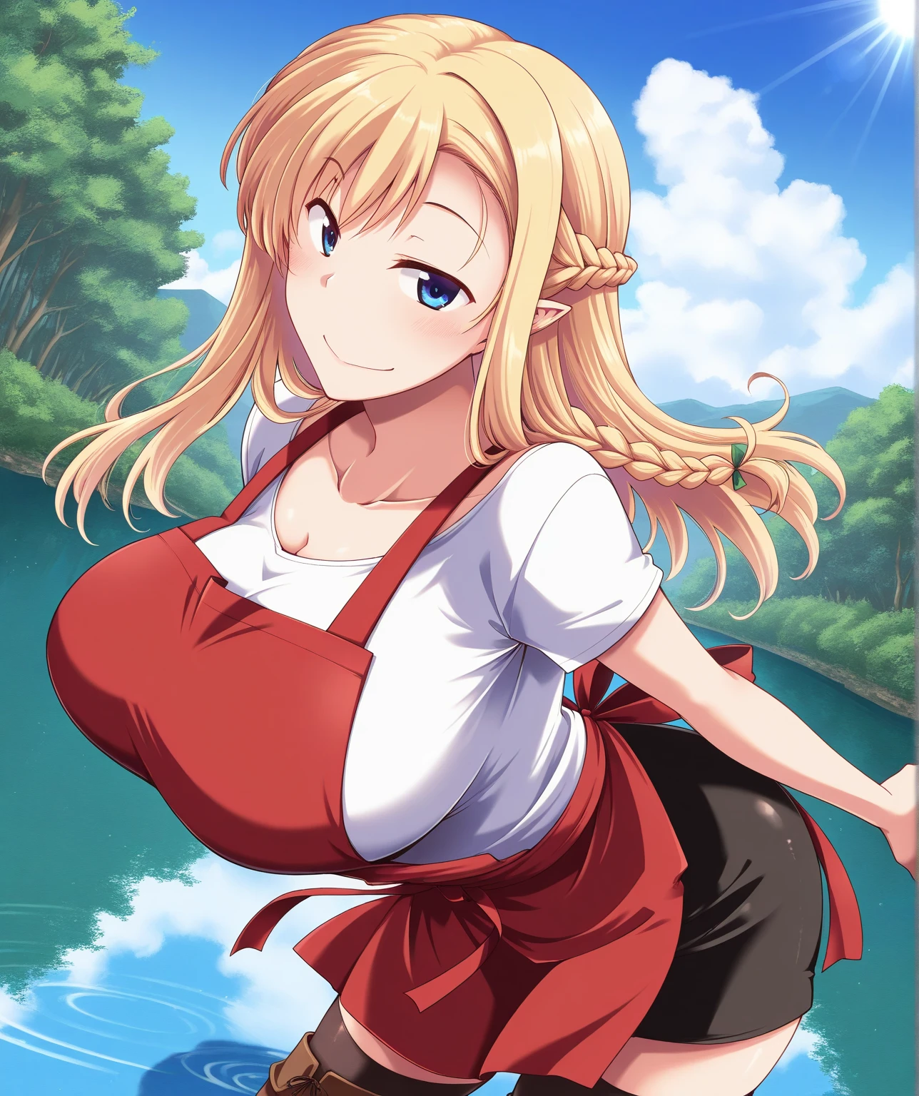 (((Actual Photos,High resolution, 8kHighest quality))),Very detailedな CG Unity 8k 壁紙, Highest quality, Very detailed, Tabletop, Realistic,Very detailedなMature Woman,Mature Woman, ((Huge breasts))Big cleavage ,Big Ass,Big Ass,Thick thighs,Saggy breasts,Narrow waist,Wide Hips,(((Off-the-shoulder bikini top:1.2)))、 (Apron Golf Mini Skirt) , (Wearing golf gloves),Wear a sun visor, Beautiful Eyes, ((The shape of the nipples is visible even through clothing))、Realistic female hands、audience, blush,A light smile, Lips parted, cowboy shot、 Tight golf wear、With your tongue firmly up、Muchimuchi Body,Hard nipples,Nipples are visible,(((ボタンが閉まらないほどHuge breasts)))、Thick thighs、(One Woman)、Tight mini skirt,(((Off-the-shoulder bikini top)))、Big Breasts、Long legs,Knee-high boots、(((Random Pause)))、Golf course、(Full body photo),Golf Tournament、Vulgar female professional golfer, 、(((Gold Necklace:1.4)))、(((Gold bejeweled stone gal belt:1.4))),(((Blonde Hair、Dark tanned skin、Brown skin:1.2)))