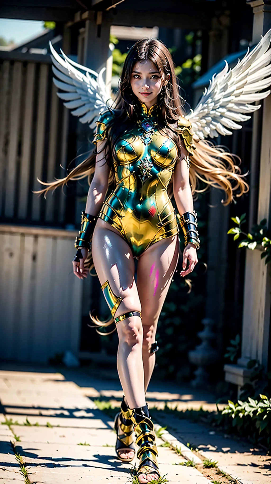 orchid costume, made in a fuchsia bodysuit with stones and flower gloves, He also has wings with flowers 🌺