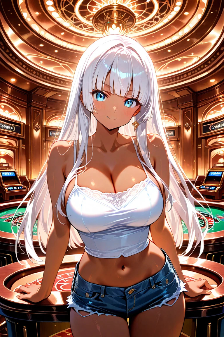 ((worst quality, low-quality)), profile, Taken from the side, ((a closeup)), facefocus, Rabbit eared girl, Solo, Blue Playboy Bunny, slender, ((Large breasts)), ((Long silver hair)), Hair over one eye, plump shiny lips, Beautiful clear eyes, (blue eyess, kirakira), Spoken Heart, ((Playboy Bunny)),Wear a loose-fitting hoodie jacket, fishnet tights, embarrassed, (light Particle, light glow, llight rays:1.4), ( Casino background, Falling playing cards:1.3), high-angle shot, Casino, Best Quality,ultra-detailliert, ​masterpiece,
