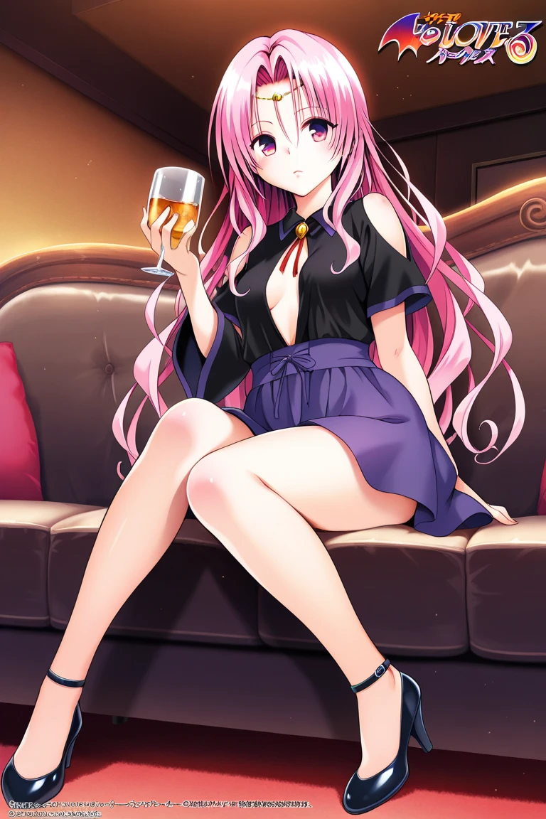 hiquality, tmasterpiece (One guy Astolfo, One bottle of beer in hand. bare feet. Against the background of a disco in a dark room with a crowd of people