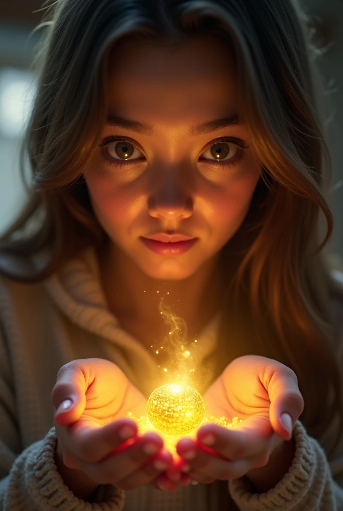 (best quality,4k,8k,highres,masterpiece:1.2),ultra-detailed,(realistic,photorealistic,photo-realistic:1.37),young beautiful woman in transparent nightgown catching falling gold coins, starry night sky, forest clearing,detailed face and eyes,long eyelashes,delicate facial features,soft lighting,intricate details,shimmering gold coins,ethereal atmosphere,dreamlike,magical realism,whimsical,warm color palette,cinematic composition
