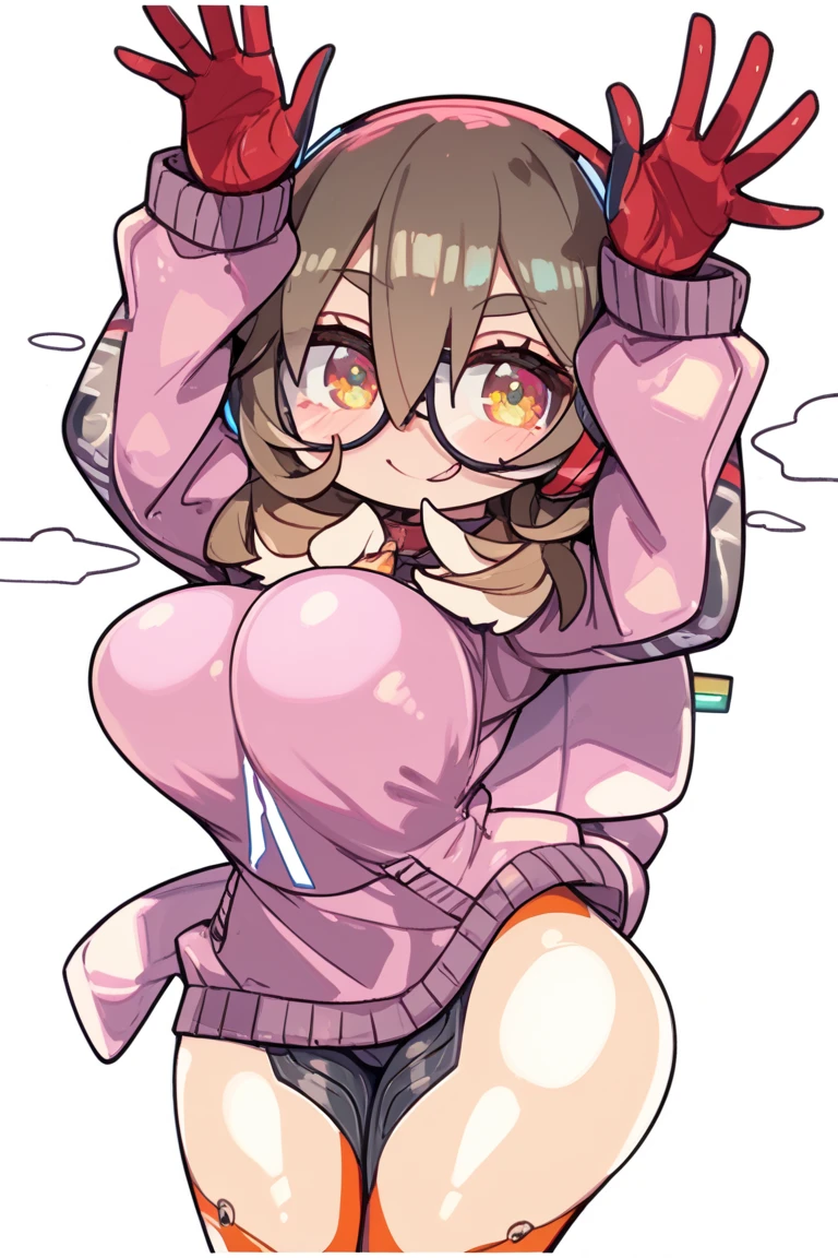 18 year old girl, large eyes, big eyelashes, thin eyebrows, half full cheeks, thick lips, curly brown hair, Brazilian long-sleeved football shirt with number 10, showing her huge ass, pink panties, long white socks, in pose on all fours