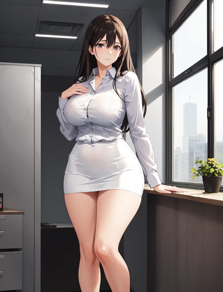 
semi-realistic, (bedroom, A desk full of computers, 푹신한 chair, hacker:1.5), chair, (chair에 앉아 있는:1.5), window, (morning, sunlight:1.5), (Beautiful shades:1.5), (Holding the belly with both hands:1.5), (dynamic angle:1.5), [ 4k digital art ]!!,(big bust, prominent cleavage:1.5), (Black eyes with a slight purple tint:1.5), (a devastated expression, dead eyes, dark atmosphere:1.5), (white hair, long hair, weak perm:1.5), (oversized shirt, hot pants, :1.5), (bare foot, round-rimmed glasses:1.5), (Aegyo belly fat:1.5), (smiling faintly:1.5),(thin legs, thin:1.5)