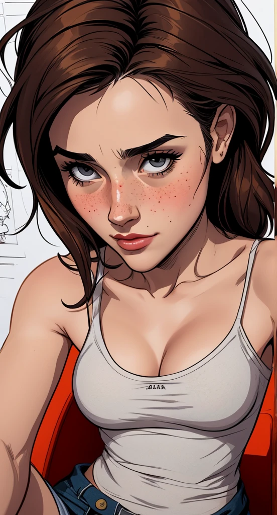 ((Flat Chest))、Close-up of an 18 year old woman、Angle from above、There's a lot of white slime on my face、Upward glance、Drooling、Watery eye、
