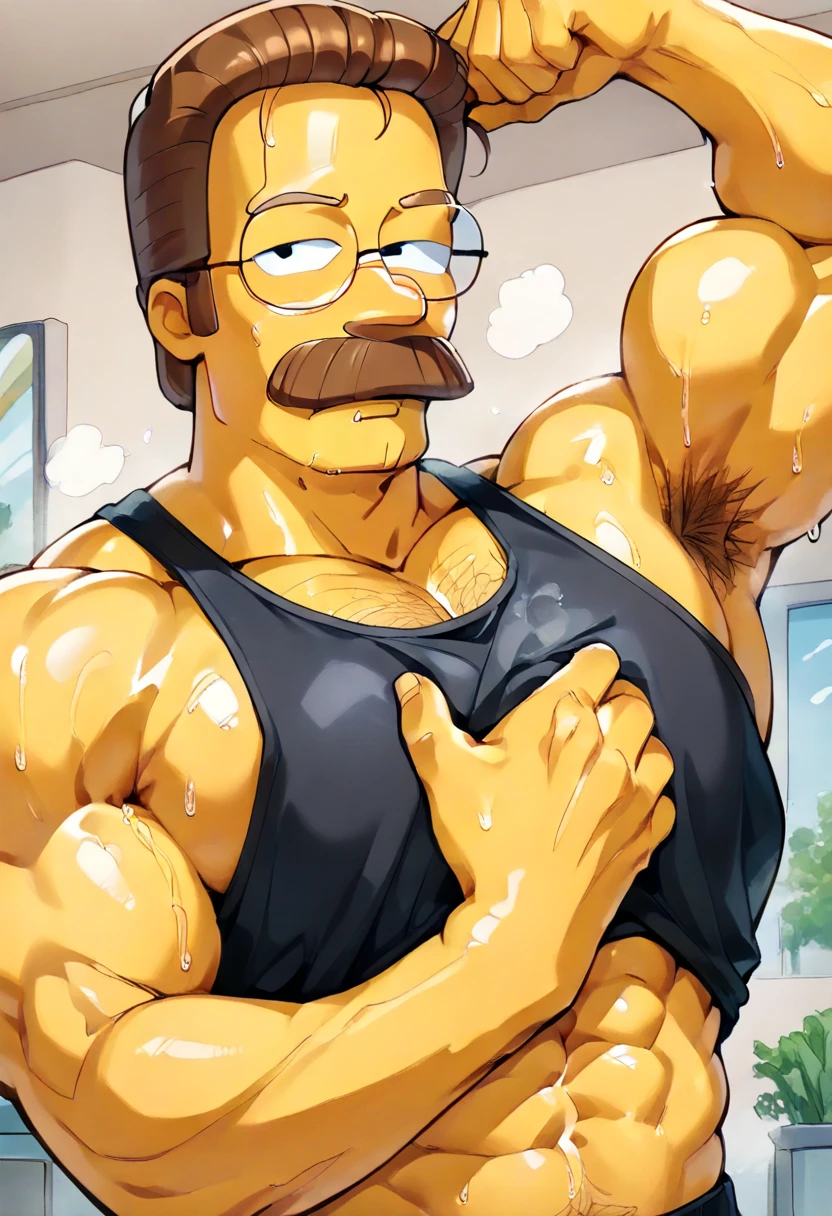 (NSFW: 1.5), (handsome Man sitting on table eating bread ),(crew cut short hair:1.8),black eye,(Wear a fitted round neck t-shirt in navy with a police badge.:1.5),(fit neck),Navy blue jeans,(black_gloves:1.2), Korean guy,chest muscles,large arm muscles,blood vessel,Big muscles,Broad shoulders, (open mouth:1.2),(face up:1.2),(close eyes:1.5), middle of the road,smile, In the bread shop, ( Cum:1.8), (genital very long: 1.6), genital very Big, (Big testicles), (Erection of the penis: 1.6), ((very big, very long penis)), masturbate, hold your hand on your penis, (semen) , bread in hand