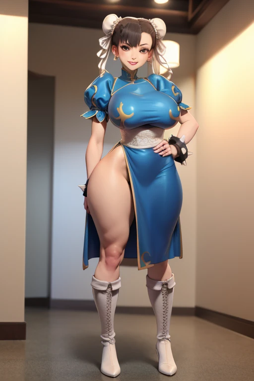 a beauty girl、a junior high school student、Blonde blue-eyed、plump、Muchimuchi、Plump、「Nausicaä of the Valley of the Wind」Cosplay of a gray giant god soldier appearing in、Gray helmet on the head、Gray armor on the legs、The gray armor is about to pop