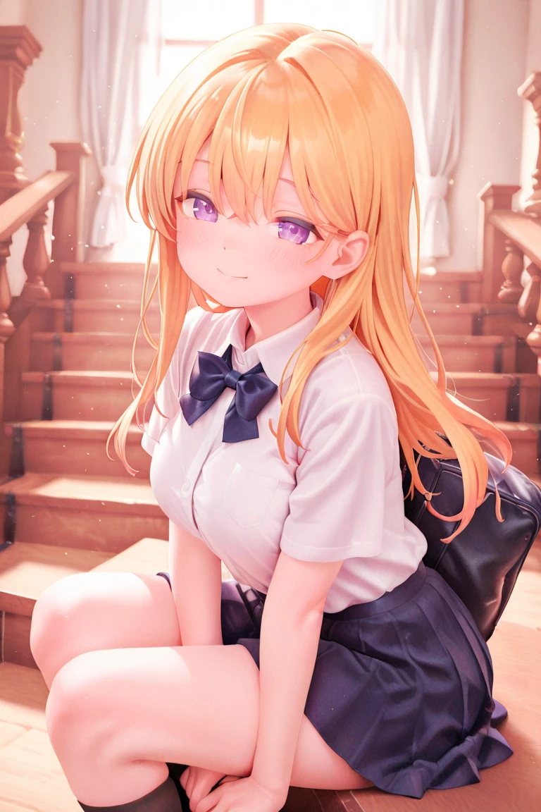 1woman,super beautiful,morning, sitting,Facing backwards,Teeth showing, shocked expression, camera angle from behind, photo from behind, half body photo,long hoodie,white hoodie, tennis skirt,HD face, perfect face,black mini skirt,black mini skirt,Very big breasts,Blonde hair,long hair,wavy hair,bangs,ultra detail,ultra Hd, masterpiece,4k