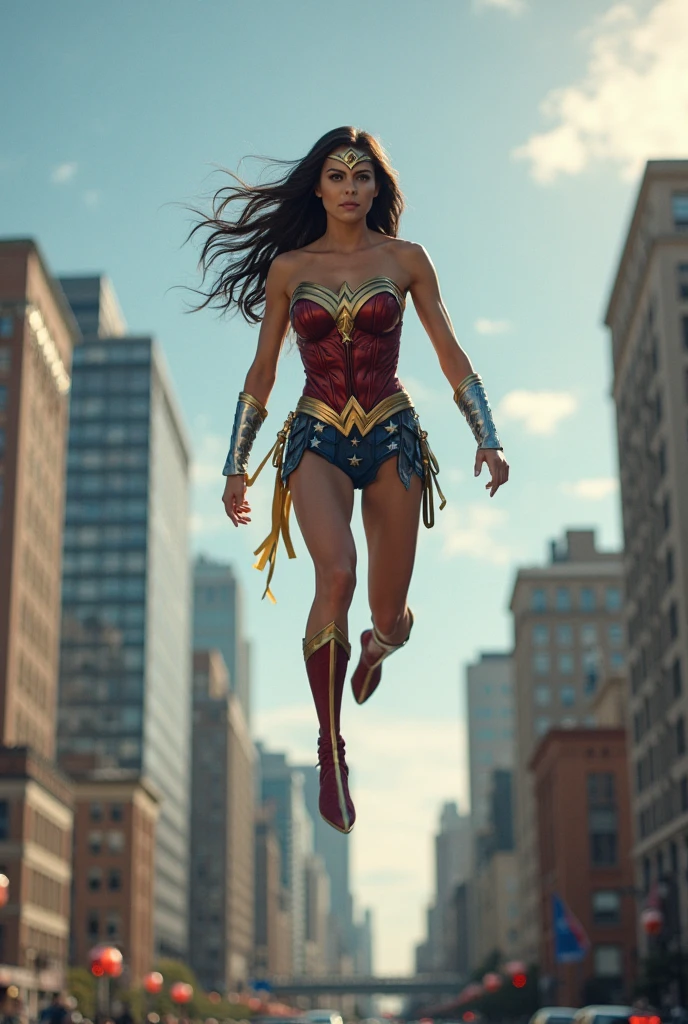 gal gadot , big boobs , thick thighs , street photography, hyper detailed, hyper realistic, morning sunshine, full body portrait